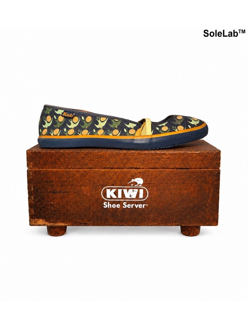 Keds WF23234 Pineapple Print Canvas Mary Jane Slip-On Shoes Women’s 8.5 Navy